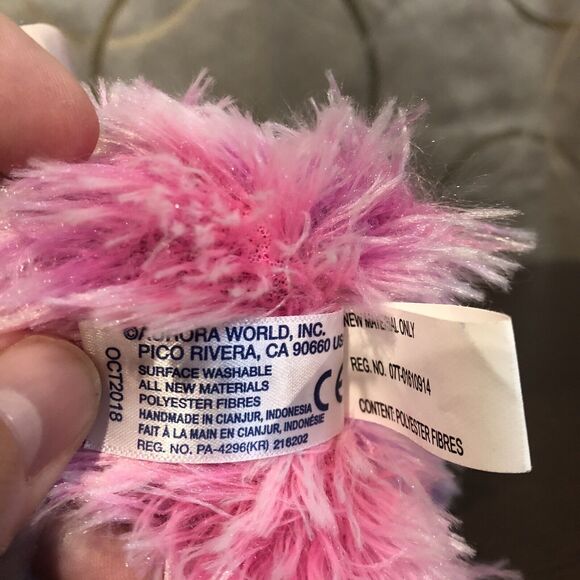 Aurora World Llamacorn Plush Llama Unicorn Pegasus Pink Purple Stuffed Animal - Picture 10 of 11